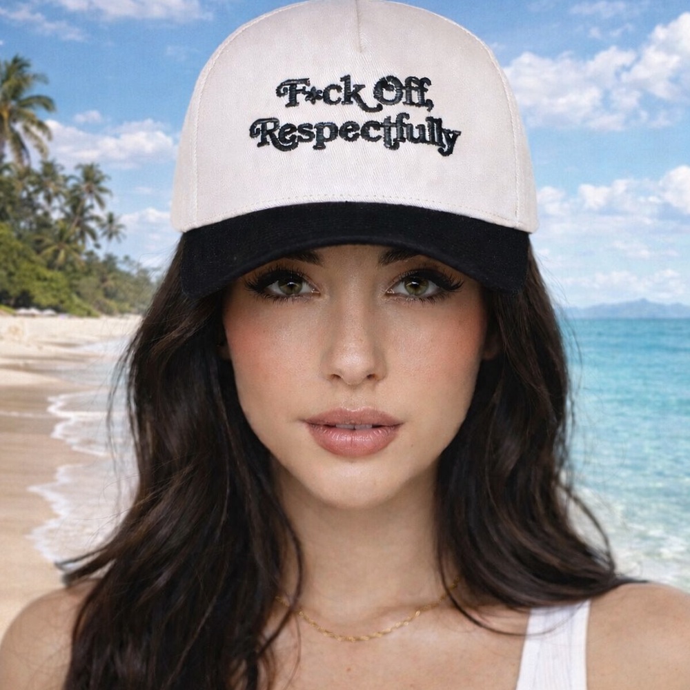 Women's F*CK OFF RESPECTFULLY
& SAVE WATER DRINK MARGS EMBROIDERED BASEBALL CAPS - Picture 8 of 9